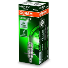 OSRAM ULTRA LIFE H1, halogen headlamp, 64150ULT, 12 V passenger car, folding carton box (1 unit)