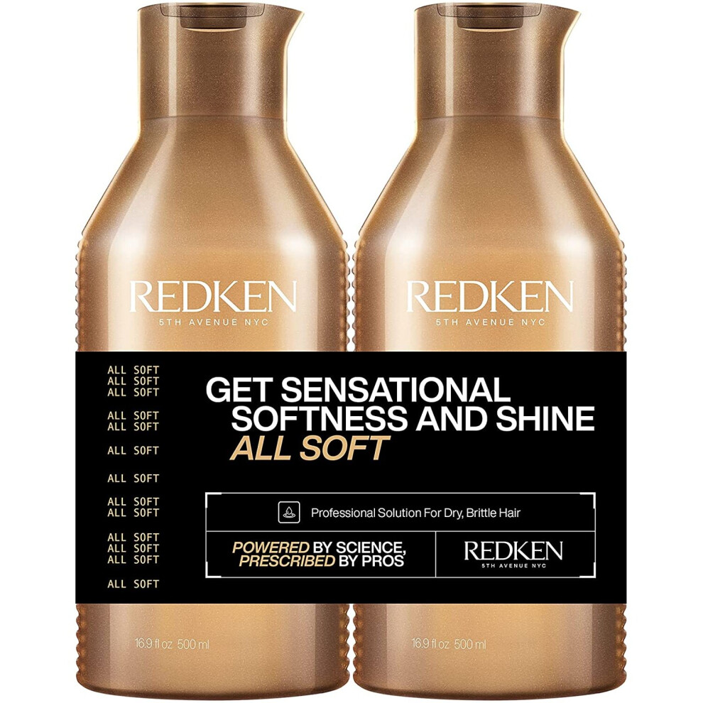 Redken | All Soft | Shampoo & Conditioner | for Dry Hair | Argan Oil | Softness and Shine | 500ml