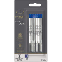 Parker QUINKflow Ballpoint Pen Ink Refills | Medium Tip | Blue | 10 Count