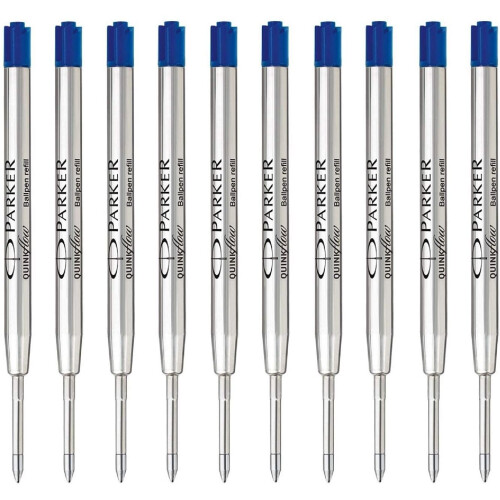 Parker Parker QUINKflow Ballpoint Pen Ink Refills | Medium Tip | Blue | 10 Count 1