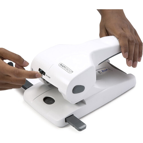 Rapesco 1383 Hole Punch Zero-65 Heavy Duty, 65 Sheet Capacity - White 2