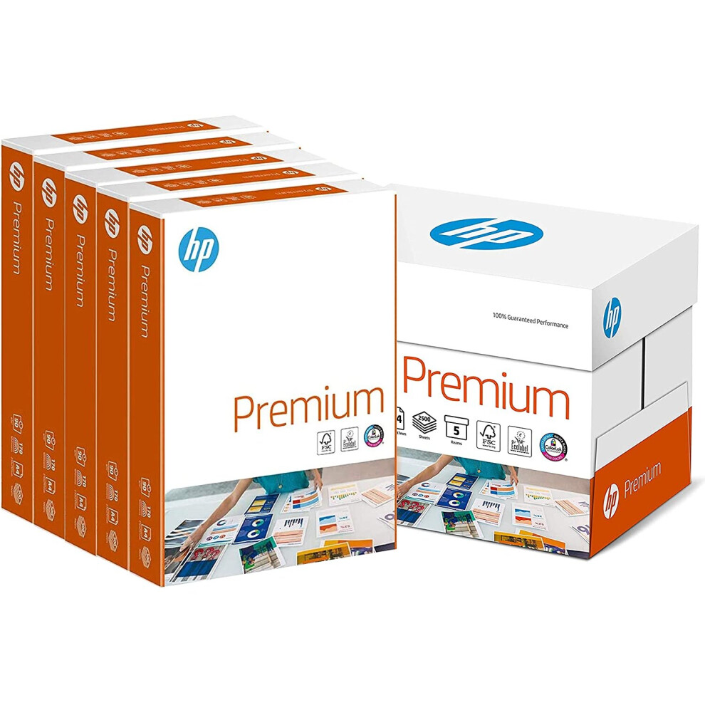 Hp Papers Premium A4 90Gsm Paper - Box Of 5 Reams (5X500 Sheets), Chp852 Box
