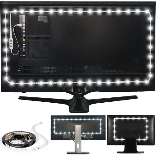 Luminoodle USB Bias Lighting - Ambient Home Theater Light, LED Backlight Strip - 6500K Accent Lighting to Reduce Eye Strain, Improve Contrast (Lar
