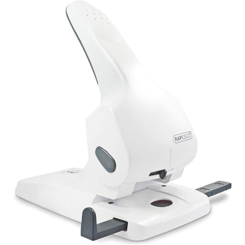 Rapesco 1383 Hole Punch Zero-65 Heavy Duty, 65 Sheet Capacity - White