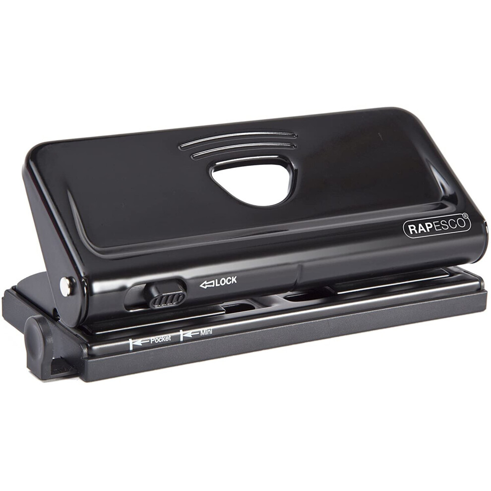 Rapesco 1342 Adjustable 6-Hole Organiser/ Diary Punch (Black)