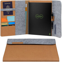 Rocketbook Smart Notebook Folio Cover - Mars Sand Tan For Letter A4 , Recyclable, Biodegradable, Pen Holder, Magnetic Clasp, Inner Storage