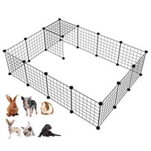 LANGXUN Metal Wire Storage Cubes Organizer, DIY Small Animal Cage for Rabbit, Guinea Pigs, Puppy | Pet Products Portable Metal Wire Yard Fence (B