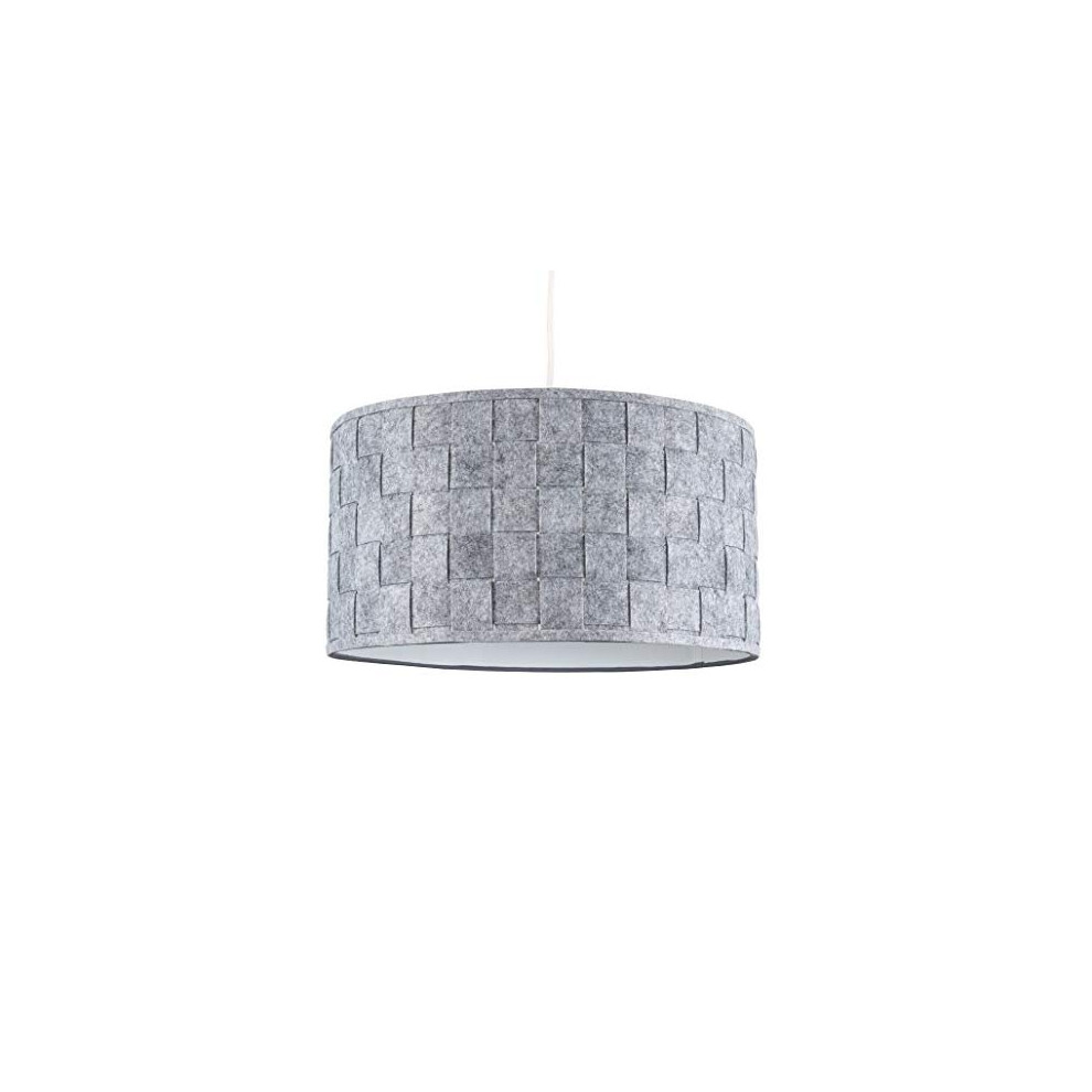 Extra Large Modern Grey Felt Weave Design Cylinder Ceiling Pendant/Table/Floor Lamp Drum Light Shade