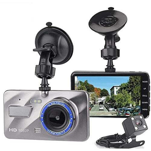 Dual Dash Cam 4 inch LCD FHD 1080p Dual Lens Front and Rear DVR Recorder Car Camera MEMORY CARD INCLUDED