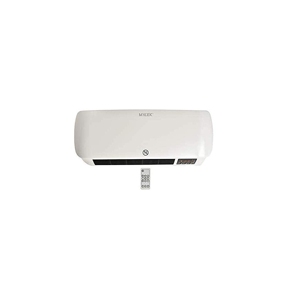 Mylek Electric Over Door Heater Screen 2Kw Heater Air Curtain With Thermostat, Ptc Element, Remote Control And Timer - Erp Compliant