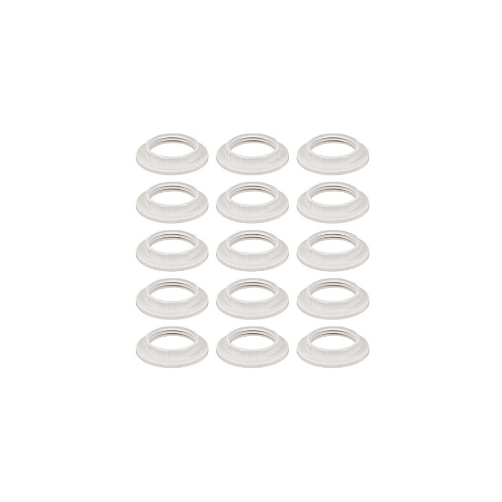 Haisheng 15PCS Screw Bulbs Lamp Holder Lampshade Washer Lampshade Ring Collar Screw Ring E14 Plastic Lampshade Reducer Ring for Table Lamps Chand