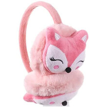 Kids Furry Winter Earmuffs Cute Fox Plush Faux Fur Earmuffs Girls Boys Soft Warm Fleece Cushioned Ear Warmers Earflaps Ears Protector Children Wa