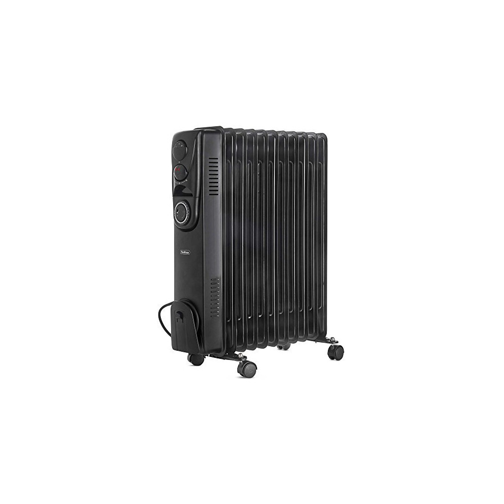 VonHaus Oil Filled Radiator  2500W/2.5KW  11 fin  Plug in Portable Electric Heater  3 Power Settings, Adjustable Temperature/Thermostat, Ther