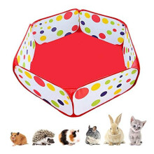Amakunft Portable Small Animals Playpen, Outdoor/Indoor Pop Open Pet Exercise Fence, Guinea Pig Accessories Metal Wire Yard Fence C&C Cage Tent f