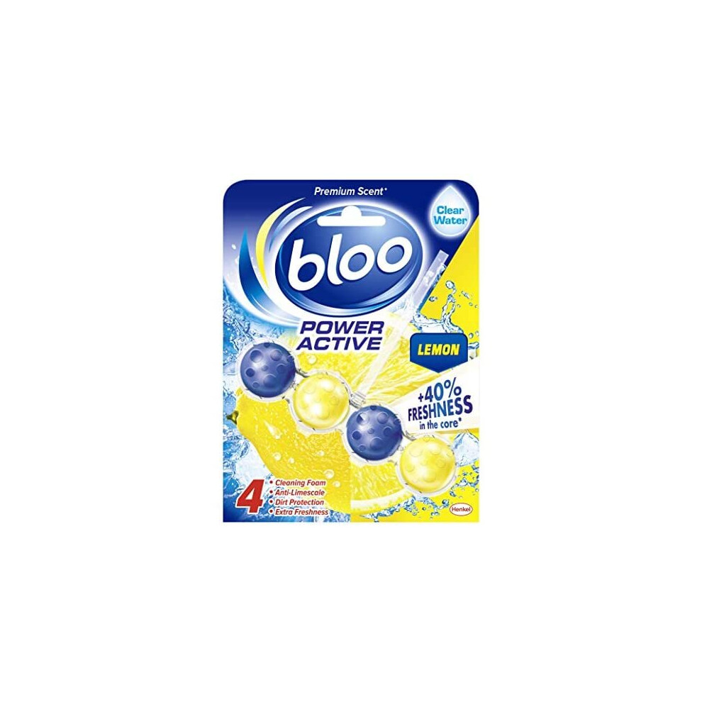 Bloo Power Active, Lemon, Toilet Rim Block, 50 g, Pack of 10