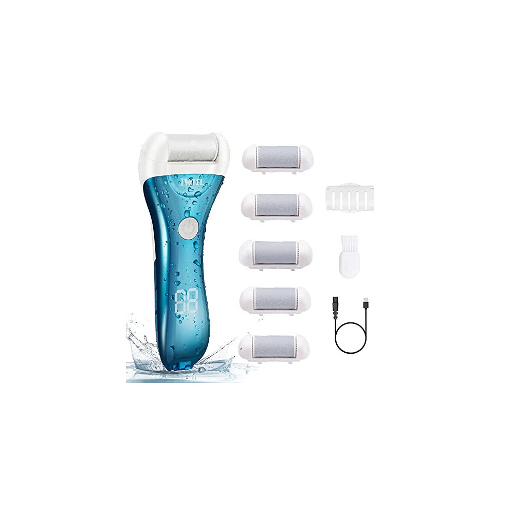 Iweel Callus Remover For Feet, Electric Foot File Rechargeable Foot Scrubber Pedicure Tools For Feet Electronic Callus Shaver Waterproof Pedicure Kit F