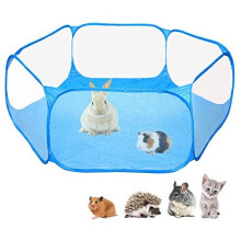 Amakunft Small Animals C&C Cage Tent, Breathable & Transparent Pet Playpen Pop Open Outdoor/Indoor Exercise Fence, Portable Yard Fence for Guinea