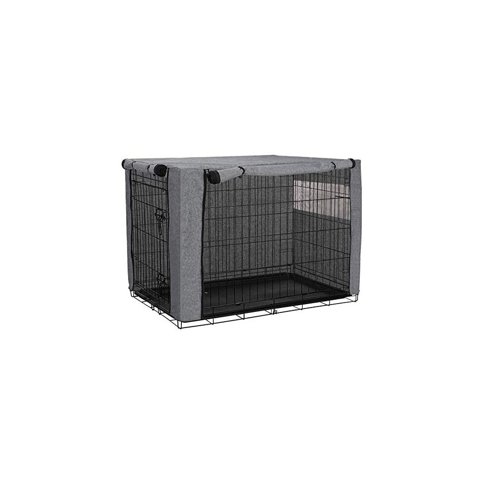 chengsan Dog Crate Cover for Large Dog Crate, Grey Cage Cover Fits Most Dog Cages, Durable Windproof Pet Kennel Cover Provided for Wire Dog Crate