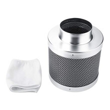 GOTOTOP 4-Inch Stainless Steel Carbon Filter for Hydroponics – Activated Charcoal Odor Control for Grow Rooms and Tents