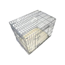Ellie-Bo Silver 48 inch XXLarge Deluxe 2 Door Folding Dog Puppy Cage with Faux Sheepskin Bed