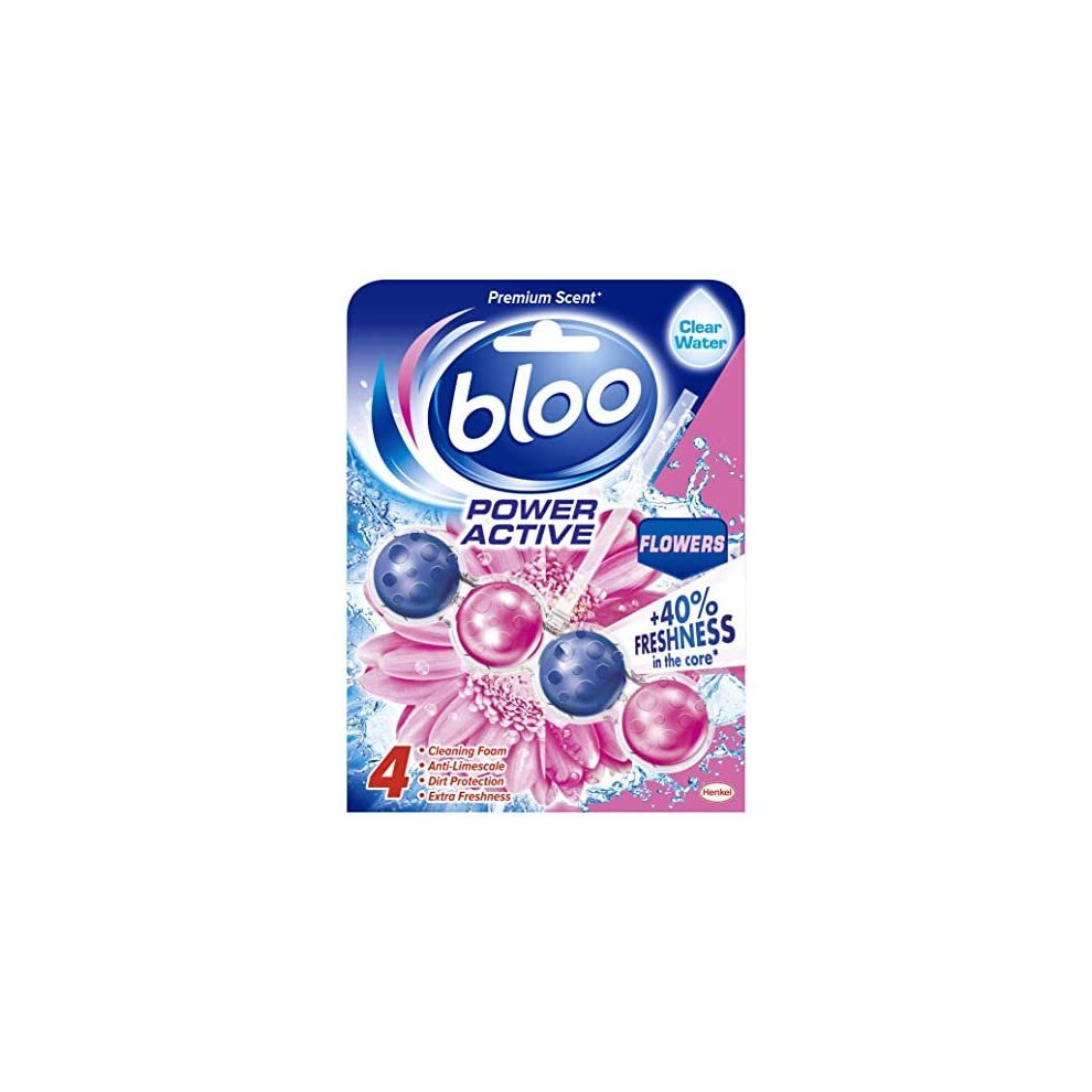 Bloo Power Active, Flowers, Toilet Rim Block, Pack of 10