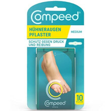 Compeed Corn Medium Size Plasters, 10 Hydrocolloid Plasters, Foot Care, Fast Natural Corn Removal, Dimensions: 1.7 cm x 6.0 cm
