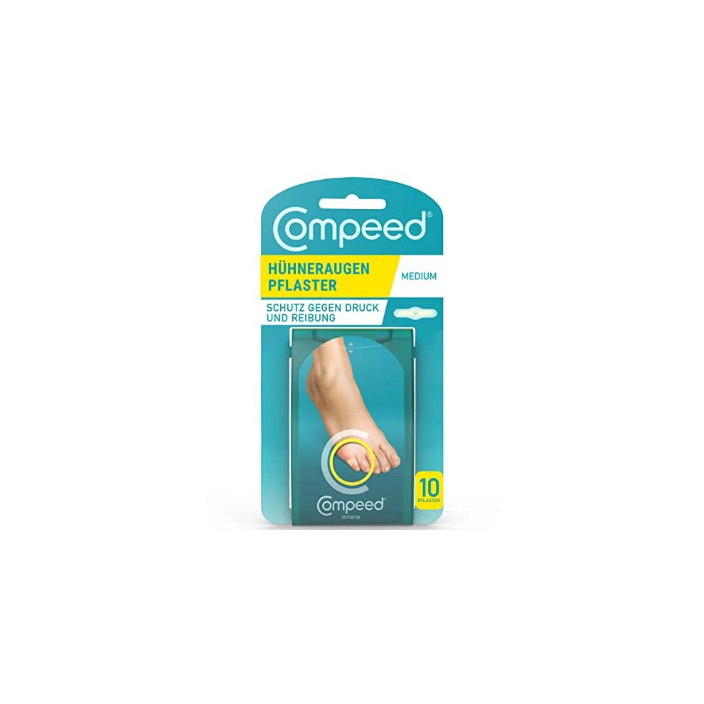 Compeed Corn Medium Size Plasters, 10 Hydrocolloid Plasters, Foot Care, Fast Natural Corn Removal, Dimensions: 1.7 cm x 6.0 cm