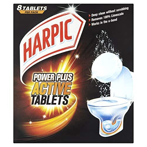 Harpic Power Plus Toilet Cleaner 8 Active Tablets Deep Clean Without