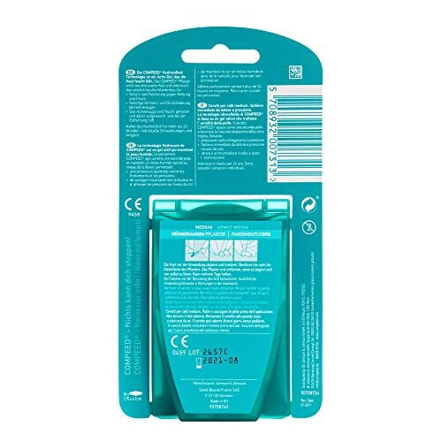 Compeed Compeed Corn Medium Size Plasters, 10 Hydrocolloid Plasters, Foot Care, Fast Natural Corn Removal, Dimensions: 1.7 cm x 6.0 cm 1