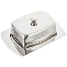 IBILI Butter Dish with lid of Stainless Steel, Silver, 20 x 13 x 8 cm
