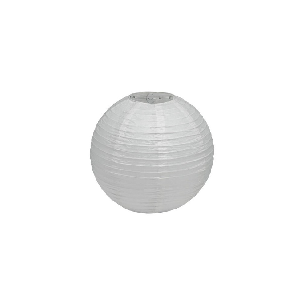 Carousel Home 30Cm White Paper Lampshade - Classic Bamboo Style Ribbed Paper Lantern Lamp Shade