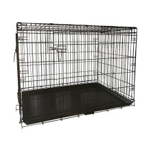 signzworld Puppy Dog Crate 2 Doors 48 inch with Removal Tray Folding Metal Pet Training Cage Animal Carrier XXL