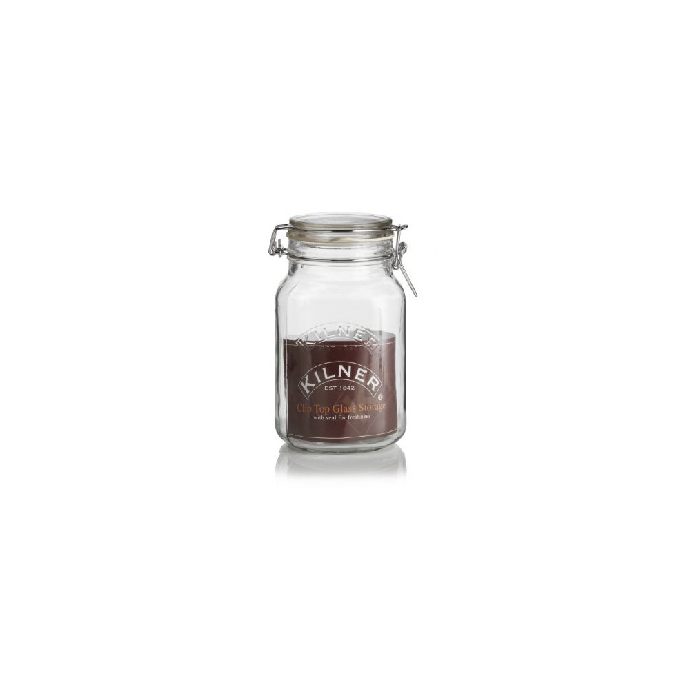 SQUARE KILNER 1.5LITRE CLIPTOP JAR SET OF 6