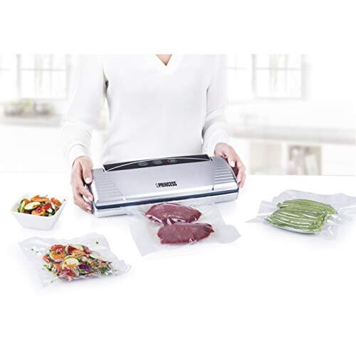 Princess Scelleuse sous vide - PRINCESS - 492967 - 110 W - 10 sacs à vide - Gris 1
