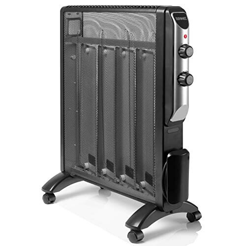 Duronic Heater HV220 with Mica Panels | 2kW | Electric | Radiant and Convection | Micathermic | Convector Heater with Thermostat | 2 Heat Setting