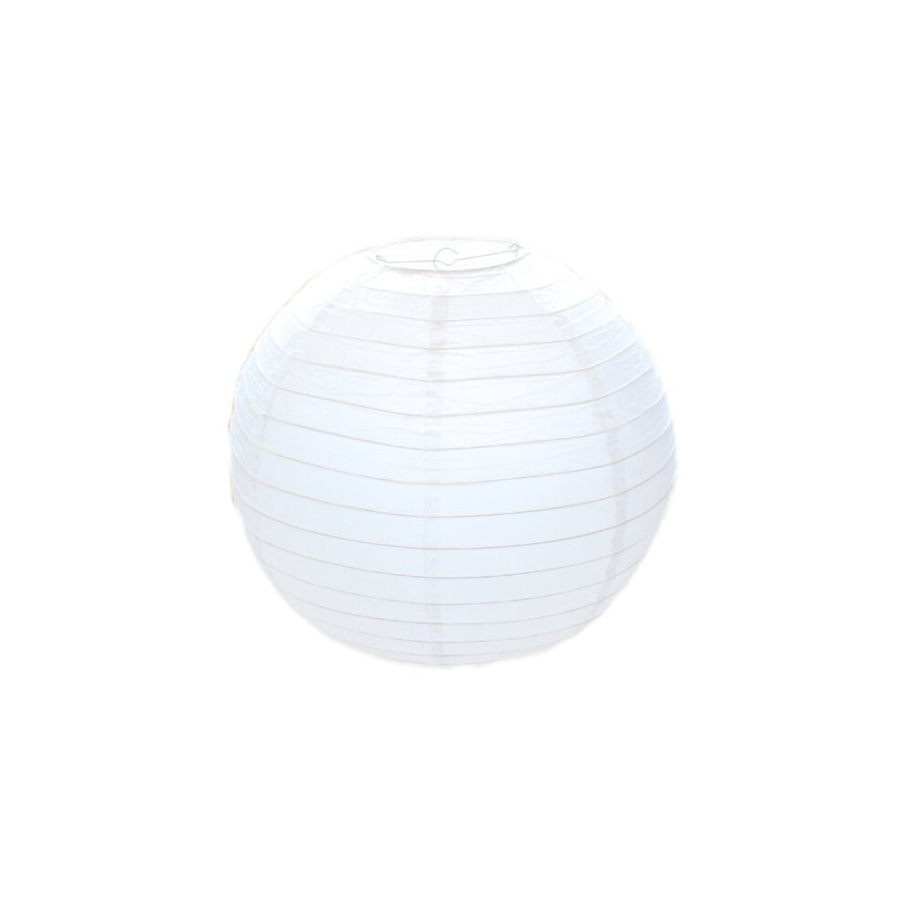 BestMall White Round Paper Bamboo Style Ribbed Lampshade 30cm / 12", 60 W