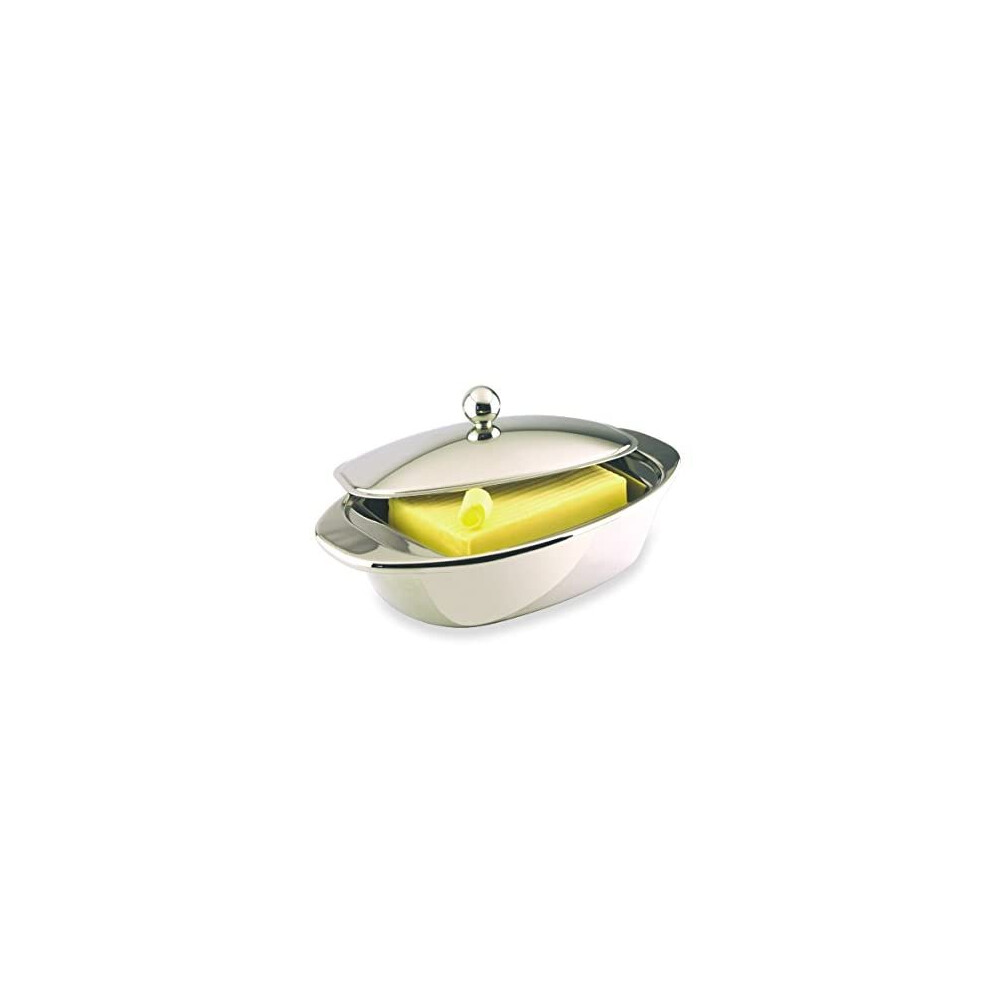Grunwerg BD-001DW Double Wall Butter Dish, Stainless Steel