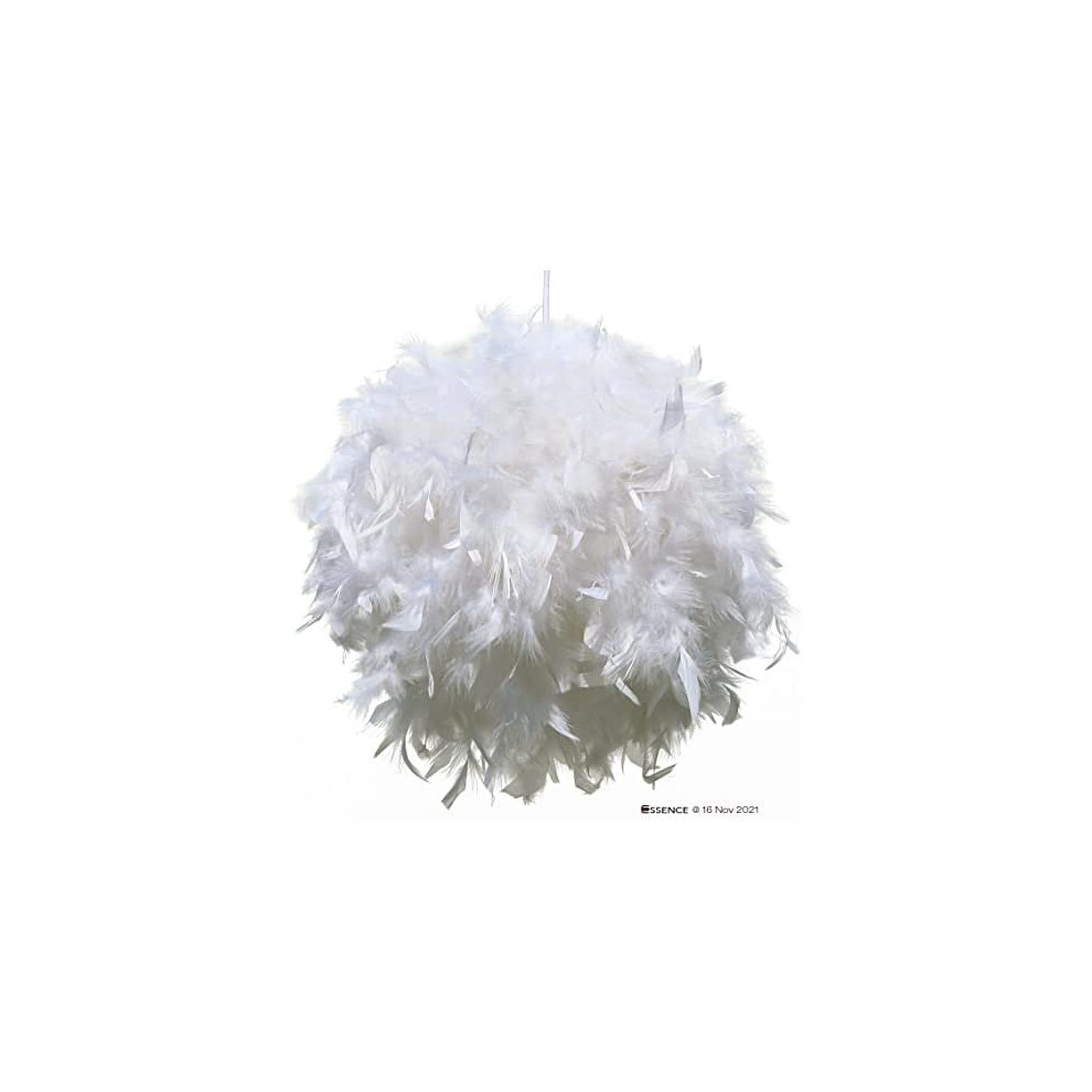 ESSENCE Lights, Fluffy Feather Lampshade for Pendant, Table and Floor lamp, Suitable for Living Room, Bedroom, Party Decorations, Wedding Ceremon