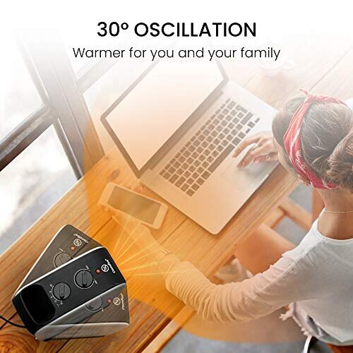 COMFEE' Ceramic Fan Heater, Portable Electric Heater 1500W Energy