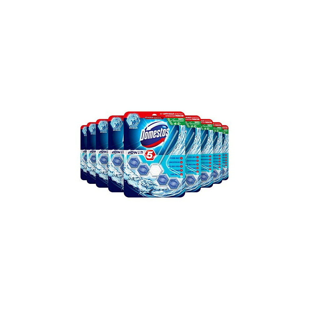 Domestos Power 5 Ocean Toilet Rim Blocks, Pack Of 9