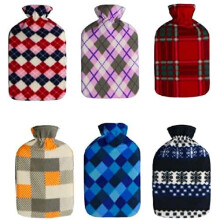 ARMA RAM Online Large 2L Hot Water Bottle with Soft Fleece Cover, Multi,36