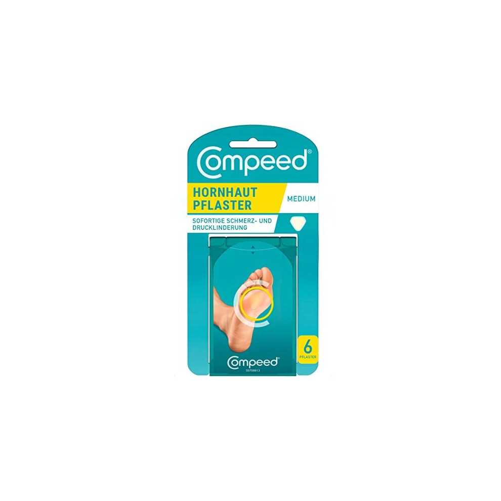 Compeed Callus Plasters, 6 Hydrocolloid Plasters, Foot Treatment, Fast Natural Callus Removal, Dimensions: 4.4 cm x4.5 cm