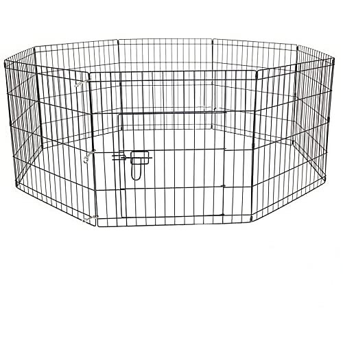 AVC Designs Pet Dog Pen Puppy Cat Rabbit Foldable Playpen Indoor/Outdoor Enclosure Run Cage (Medium: Height 76cm)