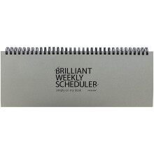 PAPERIAN Brilliant Weekly Scheduler – drahtgebundener undatierter Wochenplaner-Blockplaner (grau)