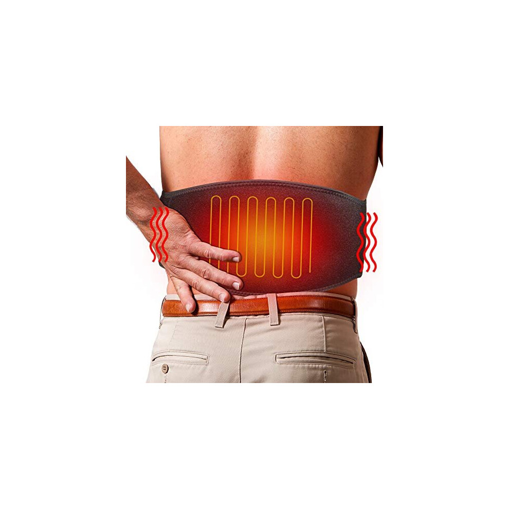 Arris Electric Heating Waist Belt Wrap, Lower Back Heated Belts & Lumbar Therapy Heat Pads For Pain Relief Of Stomach Muscle Abdominal, Suitable