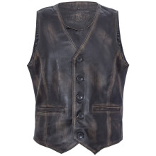 (S) Mens Soft Black Leather Waistcoat Gilet Vest