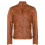 (5xl) Mens Tan Leather Retro Racing Quilted Biker Jacket 1