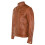 (5xl) Mens Tan Leather Retro Racing Quilted Biker Jacket 2