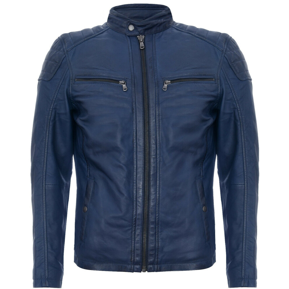 Infinity Leather Men's (S) Leather Jacket Quilted Racing Zipped Biker