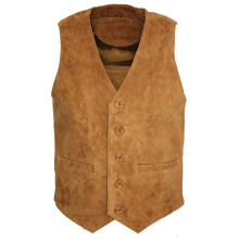 (3XL) Mens Goat Suede Classic SmartTan Leather Waistcoat
